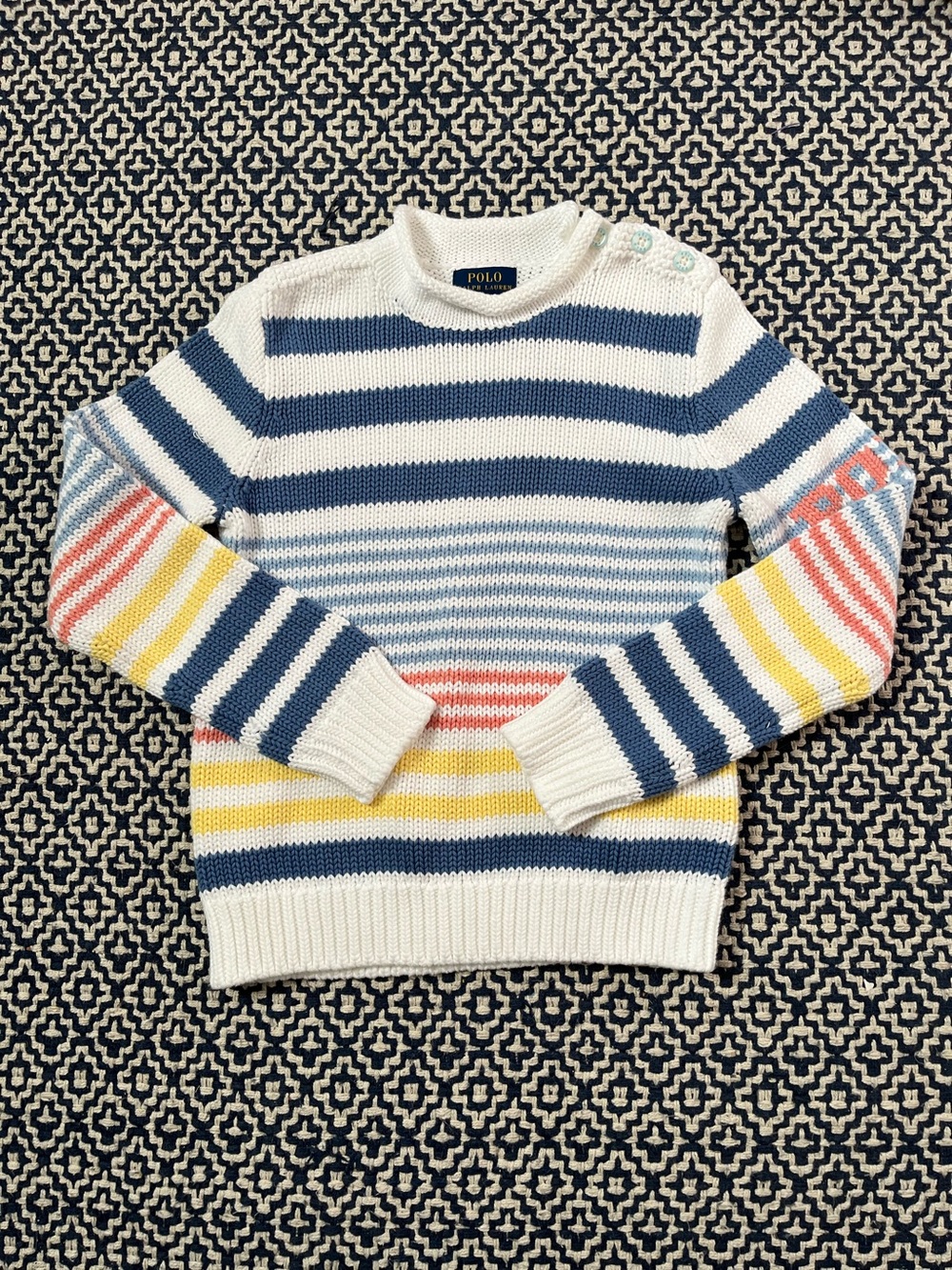 NWOT Polo Ralph Lauren Girls Cotton Stripe Logo sweater